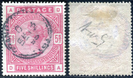 Us 1883-84 Five Shillings Blue Paper Watermark 40 SG(176) (£4000) - Used Stamps