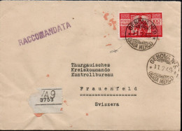 Ltr 1945 - Italia Repubblica - Raccomandata Spedita Da Genova Per La Svizzera, 100 Lire Democratica Isolato F.to Viesti - 1946-60: Poststempel