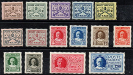 ** 1929 - Vaticano - Conciliazione (1/13+ex) Serie Completa 15 Valori, Gomma Integra (475) - Unused Stamps