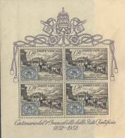 ** 1952 - Vaticano - Foglietto Centenario Stato Pontificio (bf1) Foglietto Nuovo, Gomma Integra (325) - Blocks & Kleinbögen