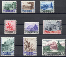 ** 1950 - San Marino - Posta Aerea -Vedute (Pa 83/91) Serie Completa 9 Valori Gomma Integra (475) - Airmail