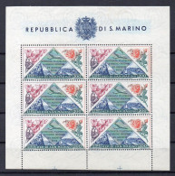 ** 1952 - San Marino - Foglietto Fiori (Bf 14) Gomma Integra Originale, Cert. D. Fabris (1.300) - Blocks & Sheetlets