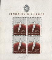 ** 1955 - San Marino - Foglietto Ginnasta (Bf 17) Gomma Integra Originale (450) - Blocks & Kleinbögen