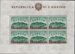 ** 1961 - San Marino - Foglietto Europa Unita (Bf 23) Gomma Integra Originale (280) - Blocks & Kleinbögen