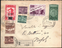 Ltr 1945 -  San Marino -  N.3 Lettere Raccomandate Da San Marino A Napoli, Affrancate Con Marche Da Bollo - Storia Postale