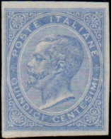 * 1864 - Regno Saggio Con Cambio Di Colore (P13m), 15c Oltremare ND, Cert. D. Fabris (350) - Neufs