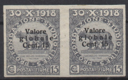 ** 1920 - Fiume -  Pro Fondazione Studio (101i), 15 C Grigio, Coppia ND (760) - Fiume