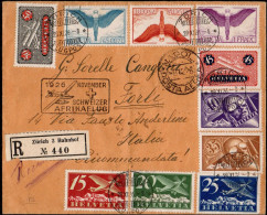 Ltr 1926 - Svizzera - Raccomandata Aerea Da Zurigo A Forlì Affrancata Con Serie Completa Pa Cat A3/A9+ A10/A12 - Covers & Documents