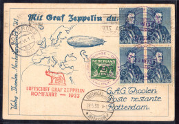 Ltr Zeppelin Da Rotterdam Lancio Su Roma - Marcofilie (Zeppelin)
