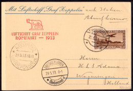 Ltr Zeppelin Lancio Su Livorno Con Timbro Di Arrivo Raro - Storia Postale (Posta Aerea)