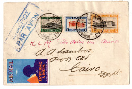 Ltr Grecia Posta Aerea Da Atene Per Il Cairo - Storia Postale (Posta Aerea)