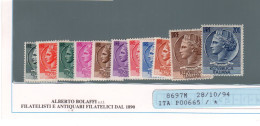 ** 1953-54 Italia Repubblica - Siracusana Ruota (710/748) - 1946-60: Nieuw/plakker