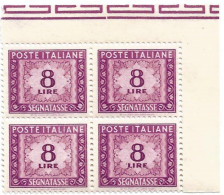 ** 1955-81 Italia Repubblica - Segnatasse Stelle Angolo Di Foglio In Quartine(850) - Segnatasse