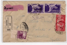 Ltr 1949 Italia Repubblica - 100 LIRE DEMOCRATICA PER ALESSANDRIA EGITTO Certificato Carraro - 1961-70: Storia Postale