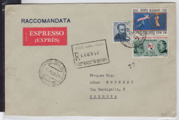 Ltr 1966 - Italia Repubblica -  RACCOMANDATA ESPRESSO CON 200 Lire MICHELANGIOLESCA - 1961-70: Marcophilie