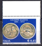 ** 2005 - Italia Repubblica -  Mazzini Dentellatura Fortemente Spostata Cert Ferrario - 2001-10: Nieuw/plakker