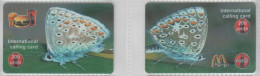 CHINA BUTTERFLY SET OF 2 PHONE CARDS - Schmetterlinge