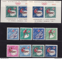 1964 PANAMA, Olimpiadi D'inverno 8 Valori + 2 BF MNH/** - Sonstige - Amerika