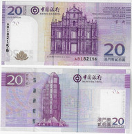 Banknote Macau 20 Patacas 2008 Pick-109 Uncirculated (catalog US$17.5) - Macau