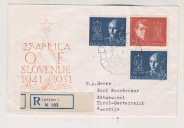 YUGOSLAVIA,1951 LJUBLJANA Nice Registered Cover To Austria - Lettres & Documents