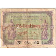 France, Dijon, 25 Centimes, 1920, B, Pirot:53-23 - Chambre De Commerce