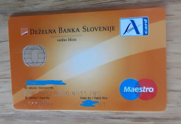 Slovenia Credit Card Postna Banka Slovenije PBS Maestro Bank Expired - Tarjetas De Crédito (caducidad Min 10 Años)