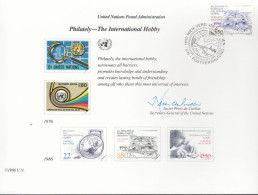 UNO NEW YORK, Erinnerungskarte Nr 29, W-FDC, Briefmarkensammeln 1986 - Cartas & Documentos