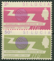 St. Lucia 1965 100 Jahre Internationale Fernmeldeunion 185/86 Postfrisch - St.Lucia (1979-...)
