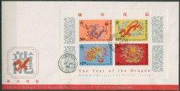 Hongkong 1988 Chinesisches Neujahr: Jahr Des Drachen Block 8 FDC (X99181) - FDC