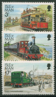 Isle Of Man 1989 Freimarken Straßenbahnen Eisenbahnen 353+357+360 II Postfrisch - Isla De Man