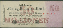 Dt. Reich 50 Millionen Mark 1923, DEU-109a Serie S, Leicht Gebraucht (K1296) - 50 Miljoen Mark