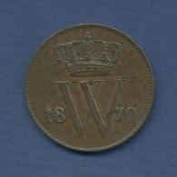 Niederlande Cent 1870, William III., KM 100 Fast Vz (m6487) - 1849-1890: Willem III.