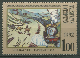 Kasachstan 1992 Gemälde Eisenbahn 12 Postfrisch - Kazajstán
