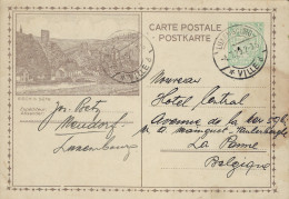 Luxembourg - Luxemburg - Carte - Postale 1929    Esch S. Sûre  -  Cachets   Luxembourg-Ville - Entiers Postaux
