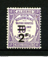 ALGERIE - Taxe  24 - 2F Sur 10F Violet - Neuf N* - Très Beau - Strafport