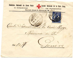 ROUMANIE.1925.CROIX-ROUGE ROUMAINE/RECHERCHE DES DISPARUS  POUR C.I.C.R.GENEVE (SUISSE). - Storia Postale