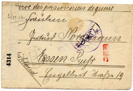 JAPON.1916. PRISONNIER DE GUERRE ALLEMAND/CAMP DE KURUME (JAPON). DOUBLE CENSURE POUR ALLEMAGNE - Brieven En Documenten