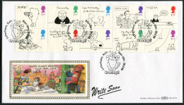 1996 GB Greetings Cartoons First Day Cover, Comic Dog Postbox Letterfern Kyle Ross-shire Scotland Benham BLCS 113 FDC - 1991-00 Ediciones Decimales