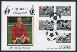 1996 GB Football Legends First Day Cover, Sir Bobby Charlton, Wembley FDC - 1991-00 Ediciones Decimales