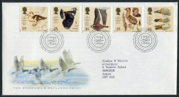 1996 GB Wildfowl & Wetlands Trust Birds First Day Cover - 1991-2000 Em. Décimales