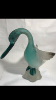 Cenedese - Murano Glass Swan (Venice) - Scavo (antiqued Look) - Verre & Cristal