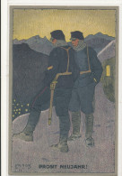 Illustrateur Hiver  Moos  - Prosit Neujahr   Militaria Suisse Batterie De Campagne 18 - Moos, Carl