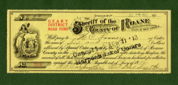 USA Check The Sheriff Of The COUNTY OF ROANE Spencer, WV 1913 - VERY RARE ! J279 - Autres & Non Classés