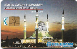 Malaysia - Telekom Malaysia (chip) - Masjid Sultan Salahuddin Mosque, Chip Gem1A Symm. Black, 10RM, Used - Malesia