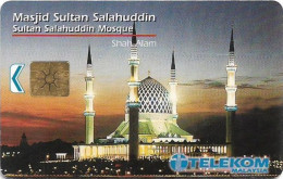 Malaysia - Telekom Malaysia (chip) - Masjid Sultan Salahuddin Mosque, Chip Gem1B Not Symm. White/Gold, 10RM, Used - Maleisië