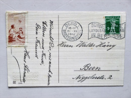 SUISSE / SCHWEIZ / SWITZERLAND // Karte, Mit 10Rp. PJ-Vorläufer Deutsch 1912 Ungestempelt + 5Rp. Tellknabe > BERN - Storia Postale