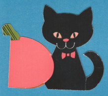 H-1102 * Black Cat With Bow Tie / Chat Noir Avec Noeud Papillon / Gatto Nero Con Papillon - Animales
