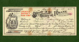 USA Check The Sheriff Of The COUNTY OF ROANE Spencer, WV 1916 - VERY RARE ! B1804 - Autres & Non Classés