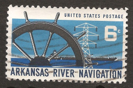 Etats-Unis D'Amérique USA 1968 N° 861 O Barre, Bateau, Navigation, Arkansas, Electricité, Electricité, Péniche, Rivière - Gebraucht