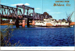 9-3-2024 (2 Y 31) Australia -  VIC (posted 1970's With Cricket Stamp) - Mildura - River, Bridge + PS Wanera Ship - Mildura